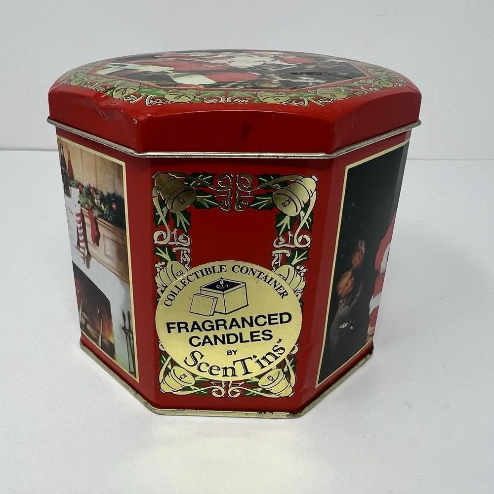 Scent Tins Fragranced Candle Bayberry Christmas Holiday Santa Claus Decor Gift